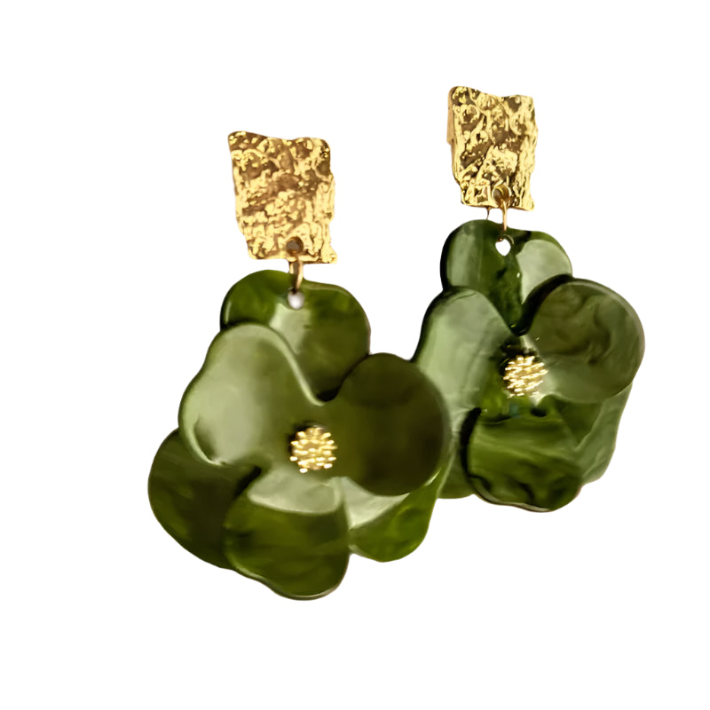 Vintage Flower Pendant Earrings