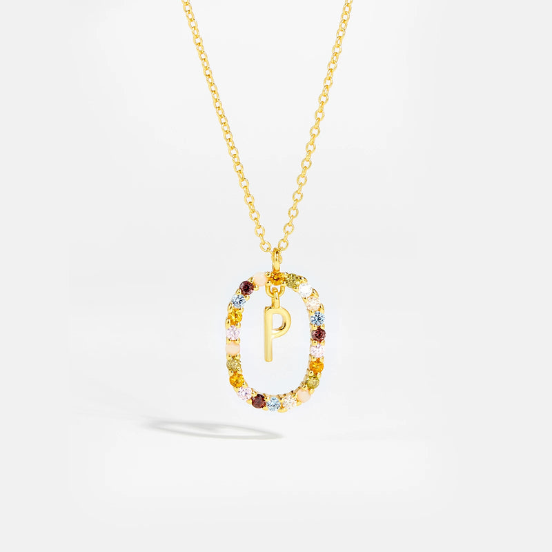 Sterling Gold Letter Pendant Necklace