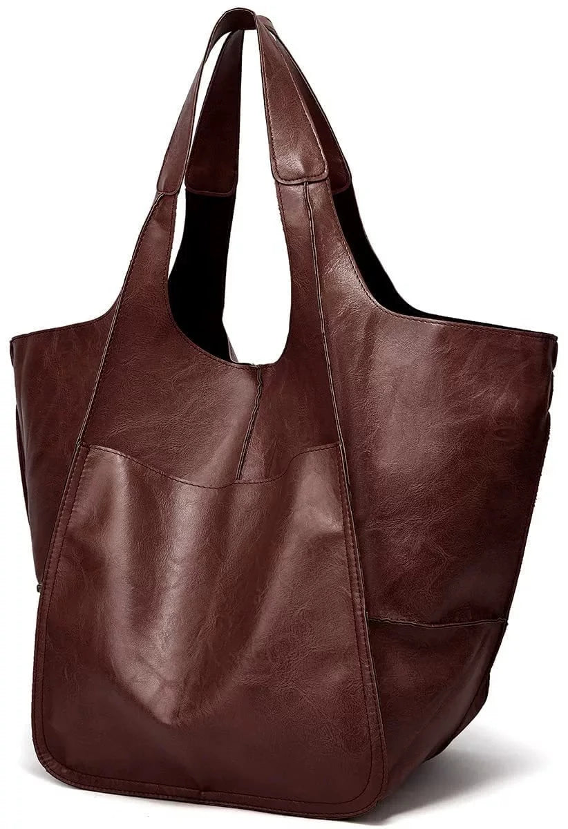 Multifunctional Large Capacity Soft Tote  Luxury Leather Bag
