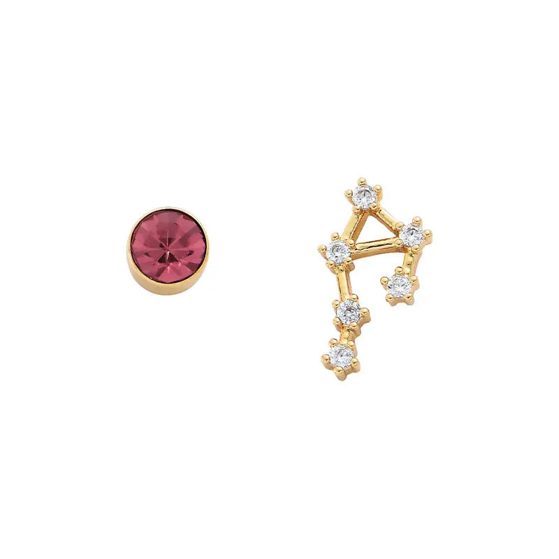 Needle Style Zodiac Stud Earrings