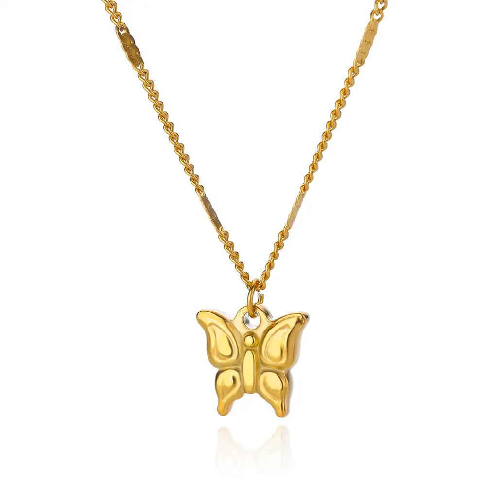 Gold Butterfly Pendant Necklace