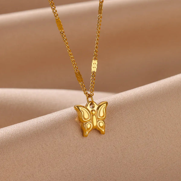 Gold Butterfly Pendant Necklace