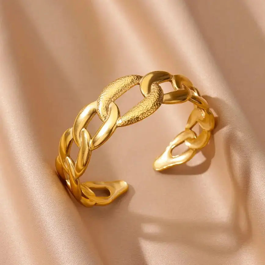 Golden Luxe Link Cuff Bracelet