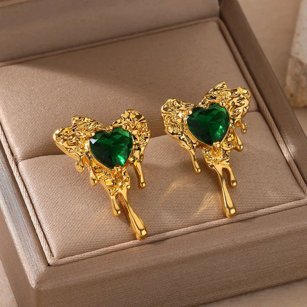 Jade Heart Earrings