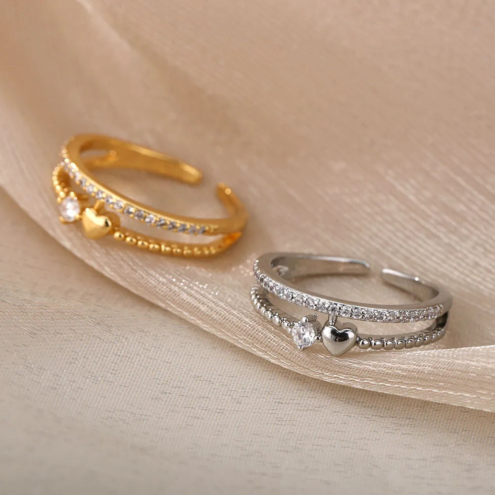 Heart Stackable Rings