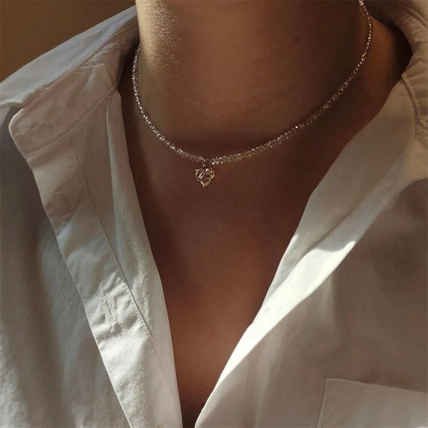 Crystal Heart Pendant Necklace