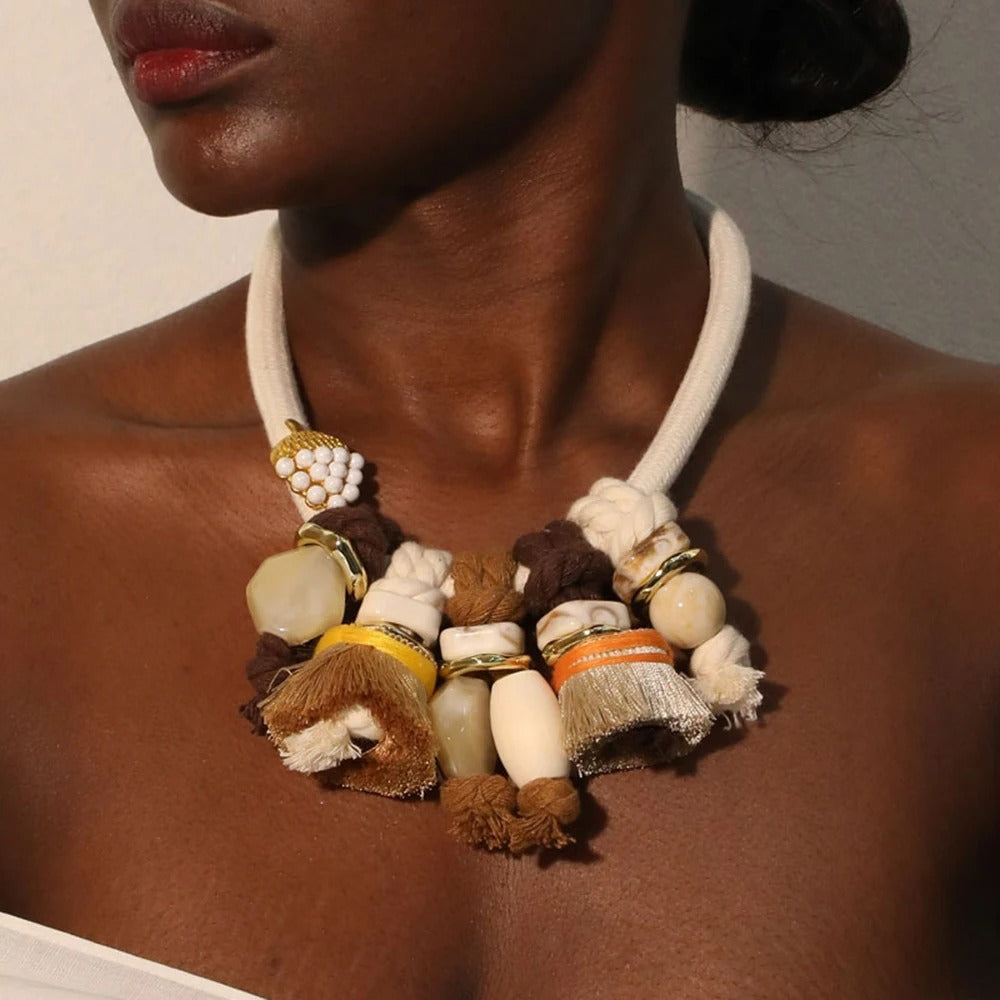Handmade Chunky Collar Beaded Necklace