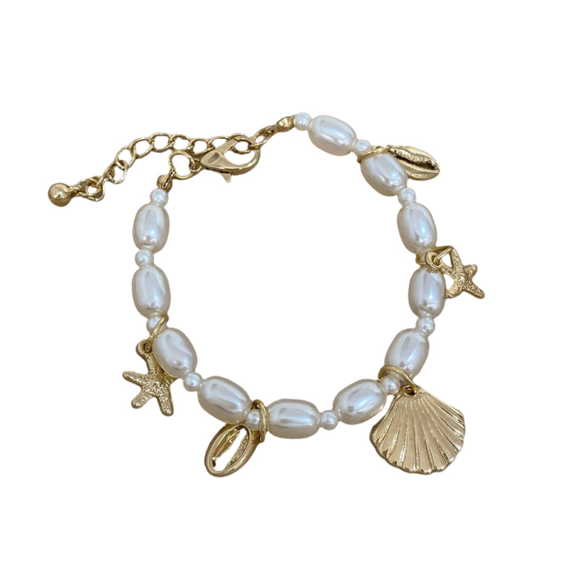 Bohemian Starfish & Shell Pearl Bracelet