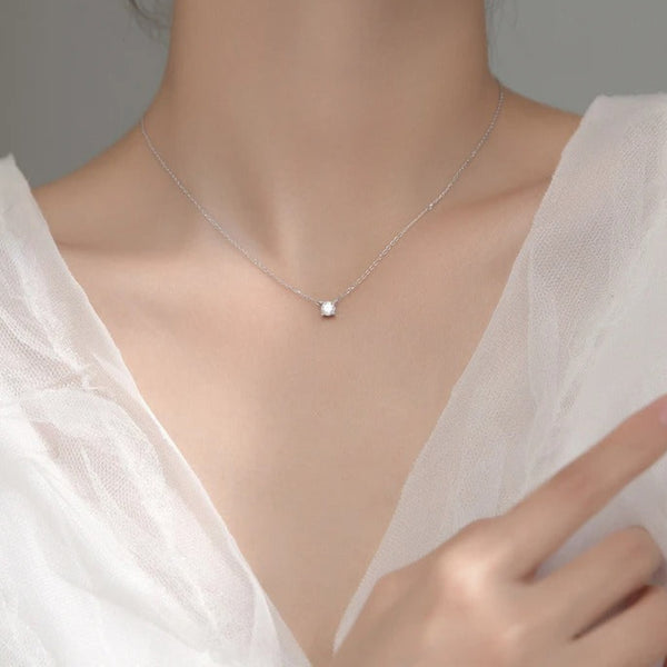 Sterling Silver Geometric Pendant Necklace