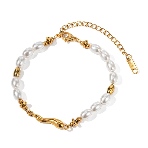 18K Gold Plated Pearl Water Drop Bracelet