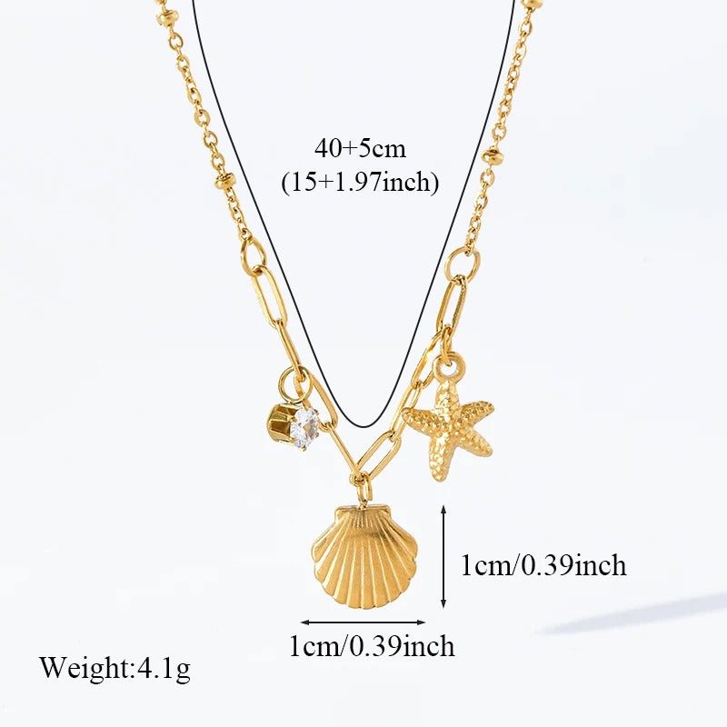 Elegant Sea Shell Pendant Necklace