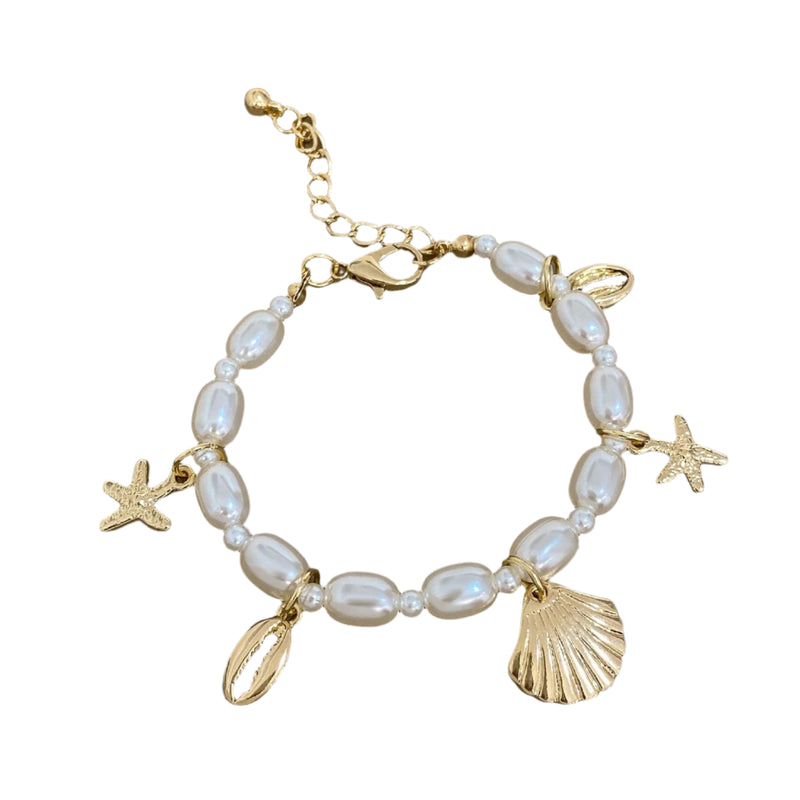 Bohemian Starfish & Shell Pearl Bracelet