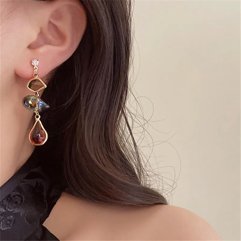 Vintage Asymmetric Drop Earrings