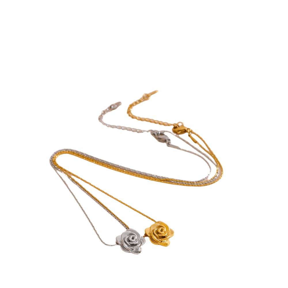 18K Gold Plated Flower Pendant Necklace