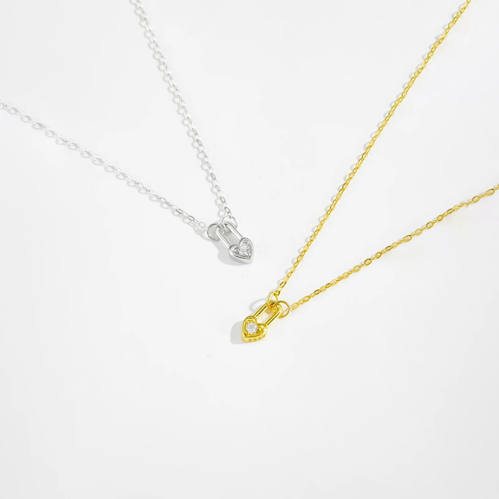 Sterling Silver Heart Padlock Necklace