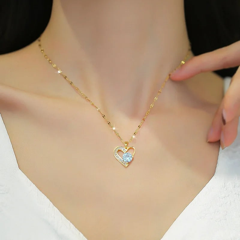 Asymmetrical Heart Pendant Necklace
