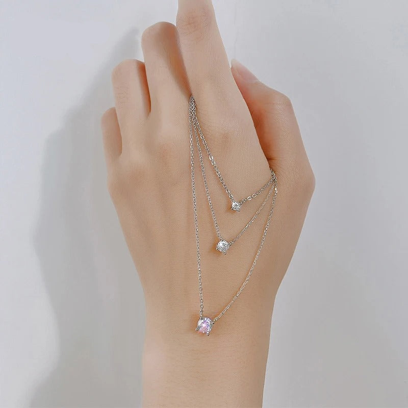 Sterling Silver Geometric Pendant Necklace