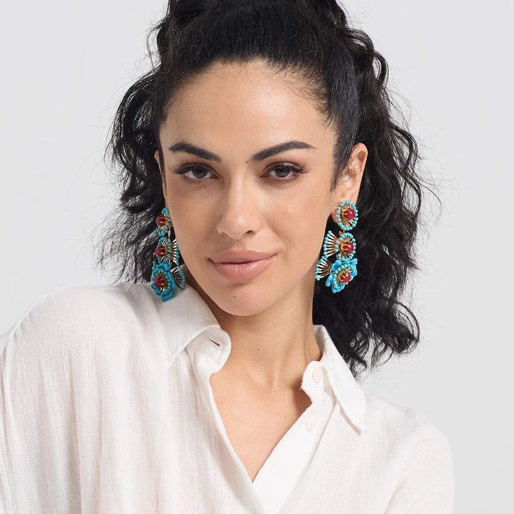Bohemian Resin Beaded Earrings