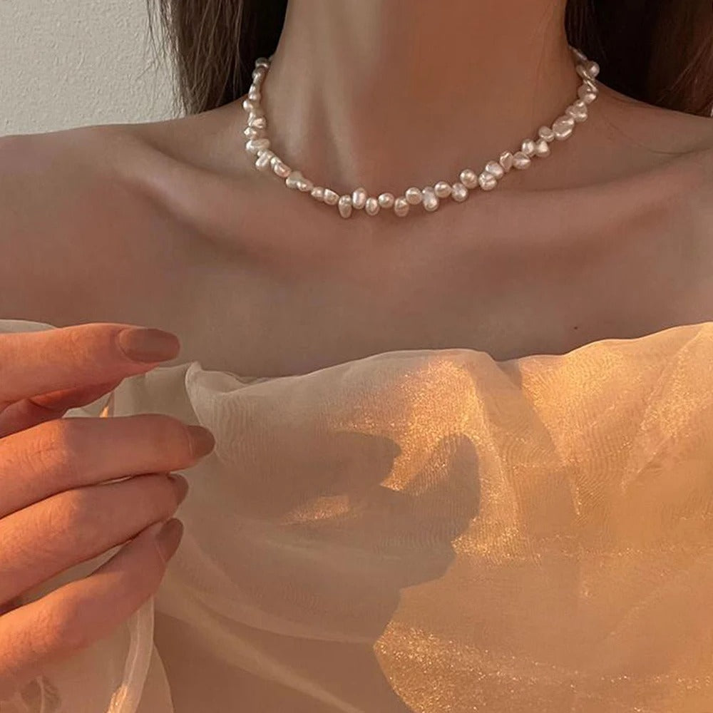 Elegant White Pearl Necklace