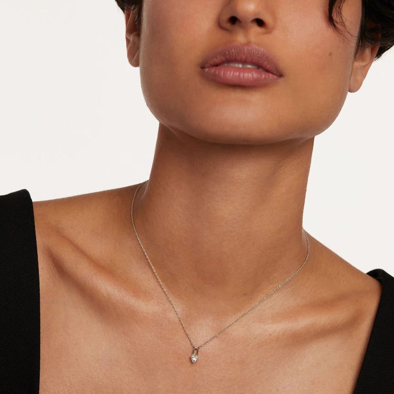 Sterling Silver Heart Padlock Necklace