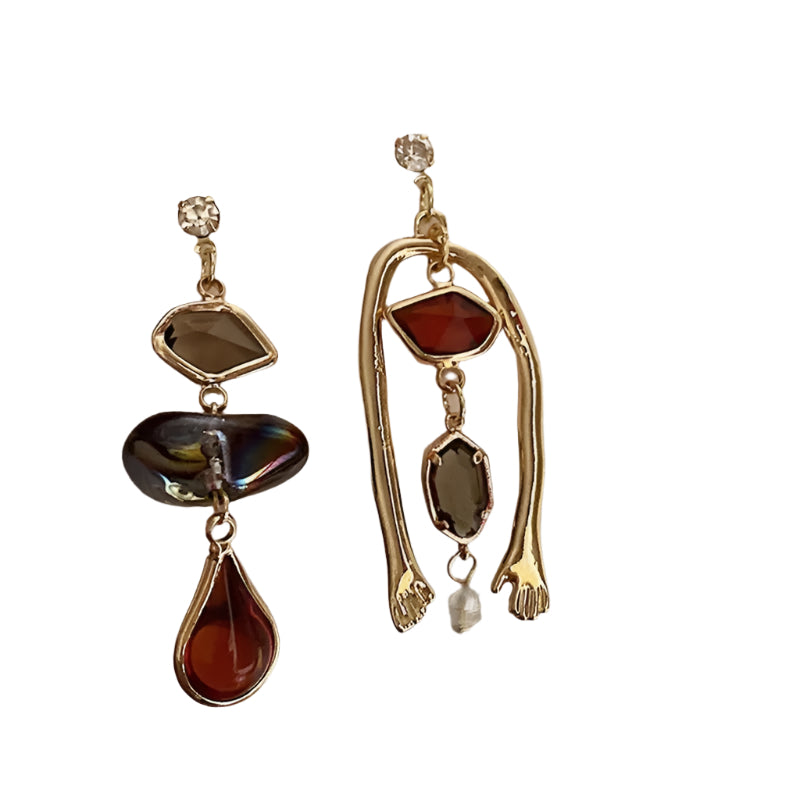 Vintage Asymmetric Drop Earrings