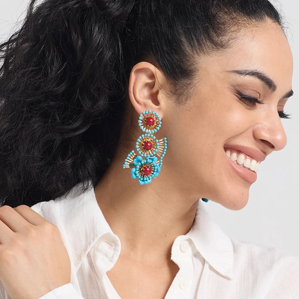 Bohemian Resin Beaded Earrings
