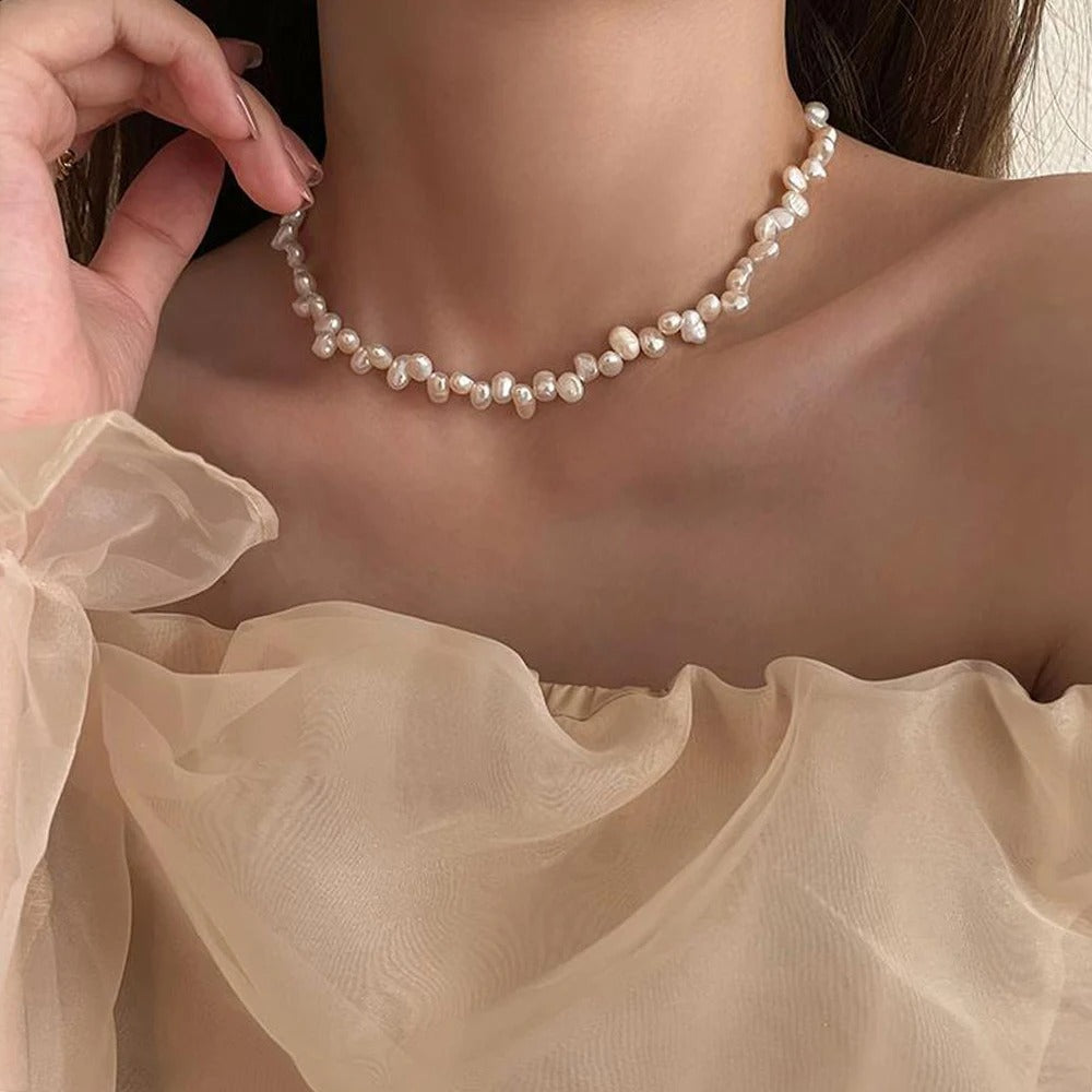 Elegant White Pearl Necklace