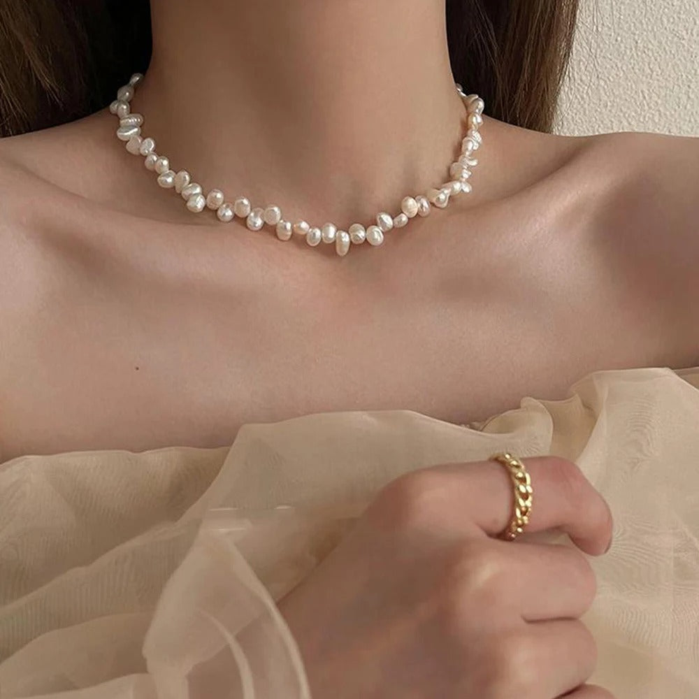 Elegant White Pearl Necklace
