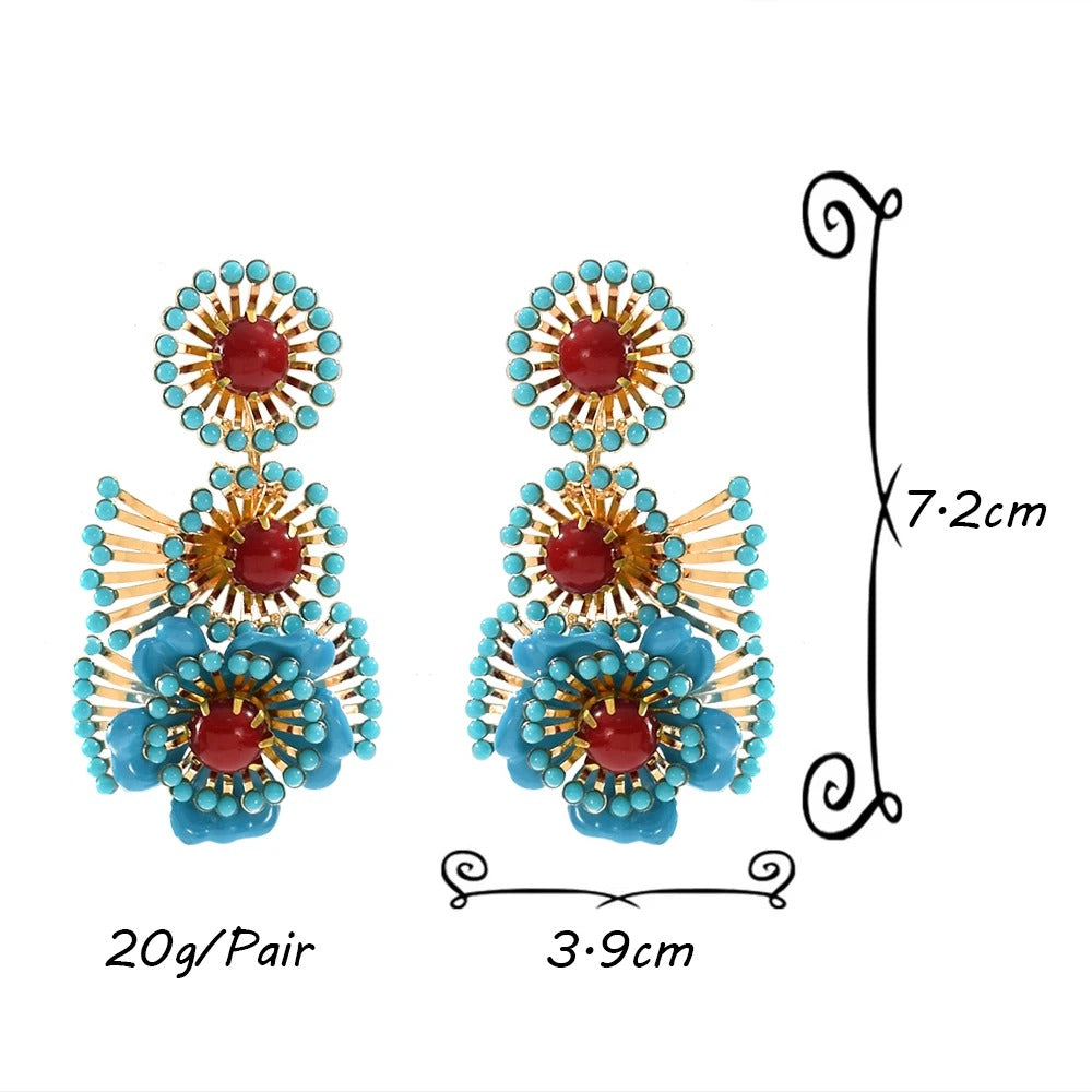 Bohemian Resin Beaded Earrings