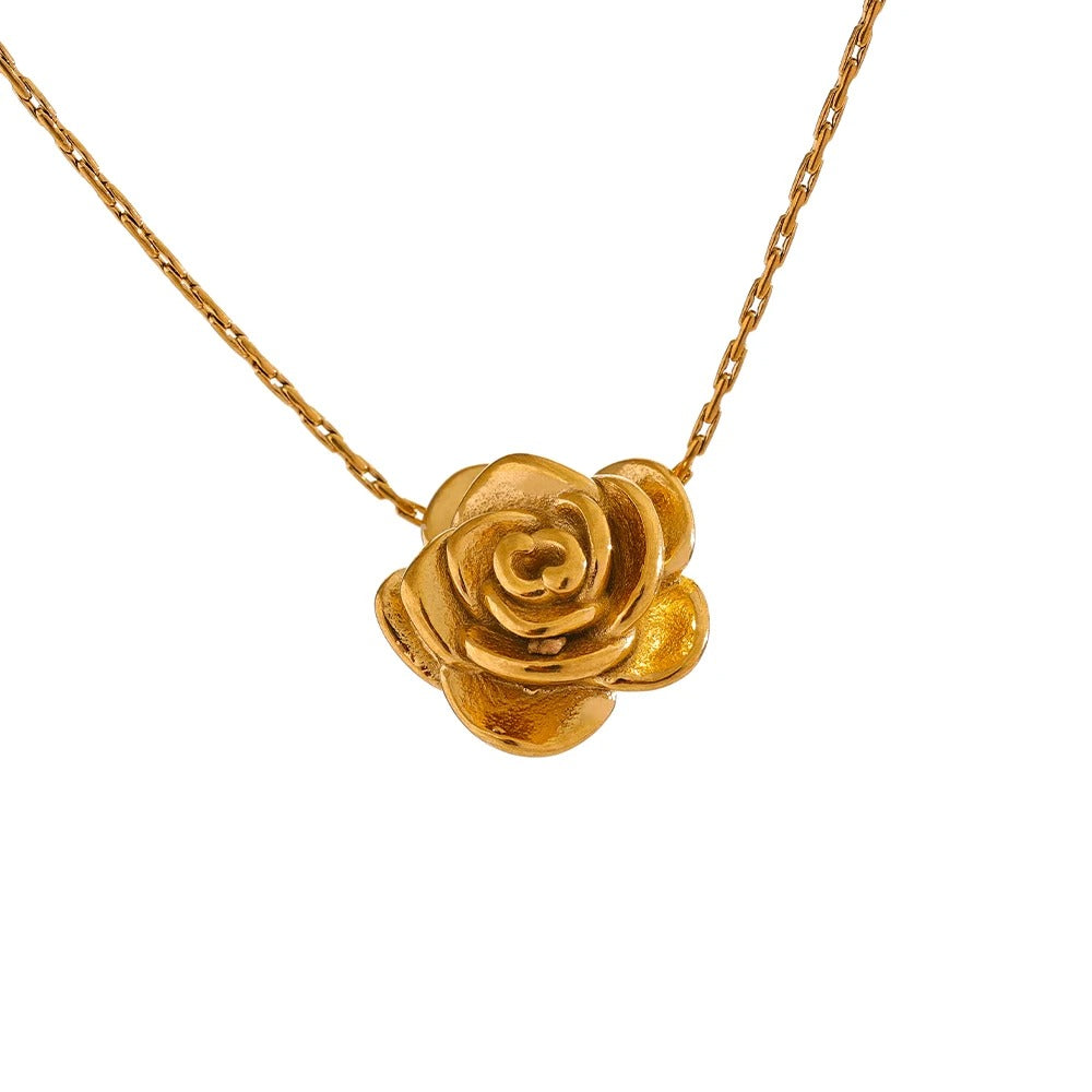 18K Gold Plated Flower Pendant Necklace