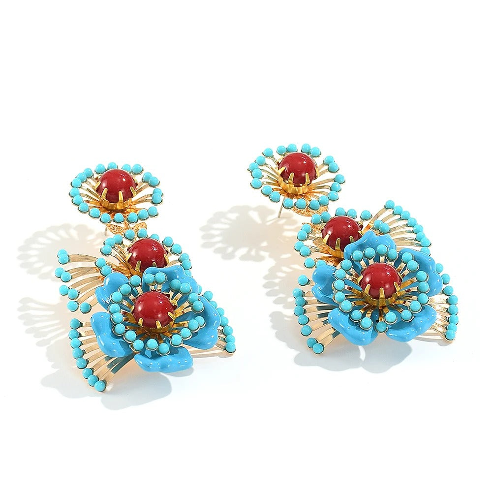 Bohemian Resin Beaded Earrings