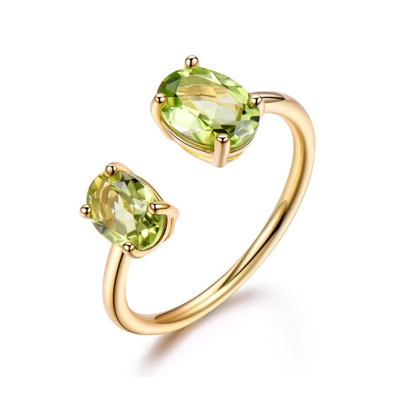 Golden Radiance Natural Peridot Ring