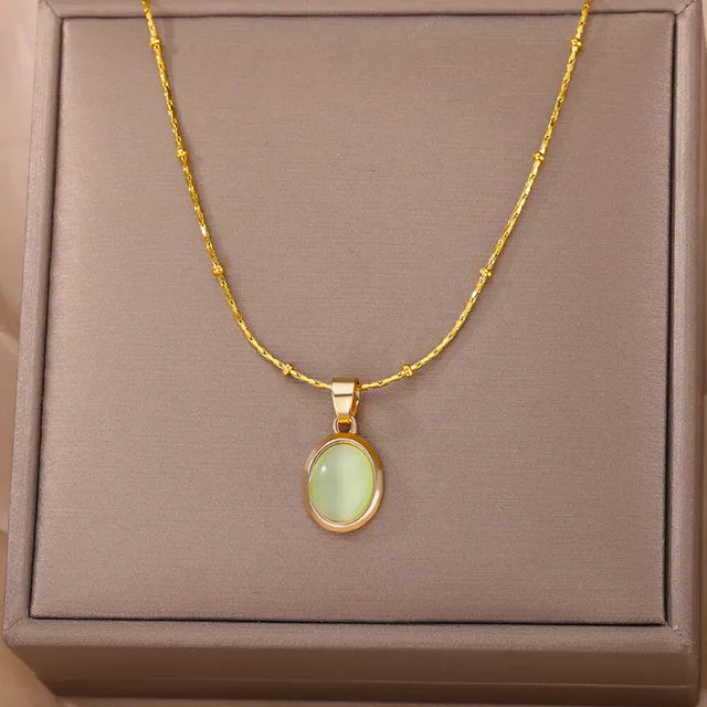 Green Opal Stone Necklace