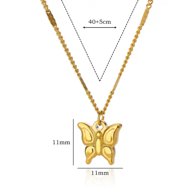 Gold Butterfly Pendant Necklace